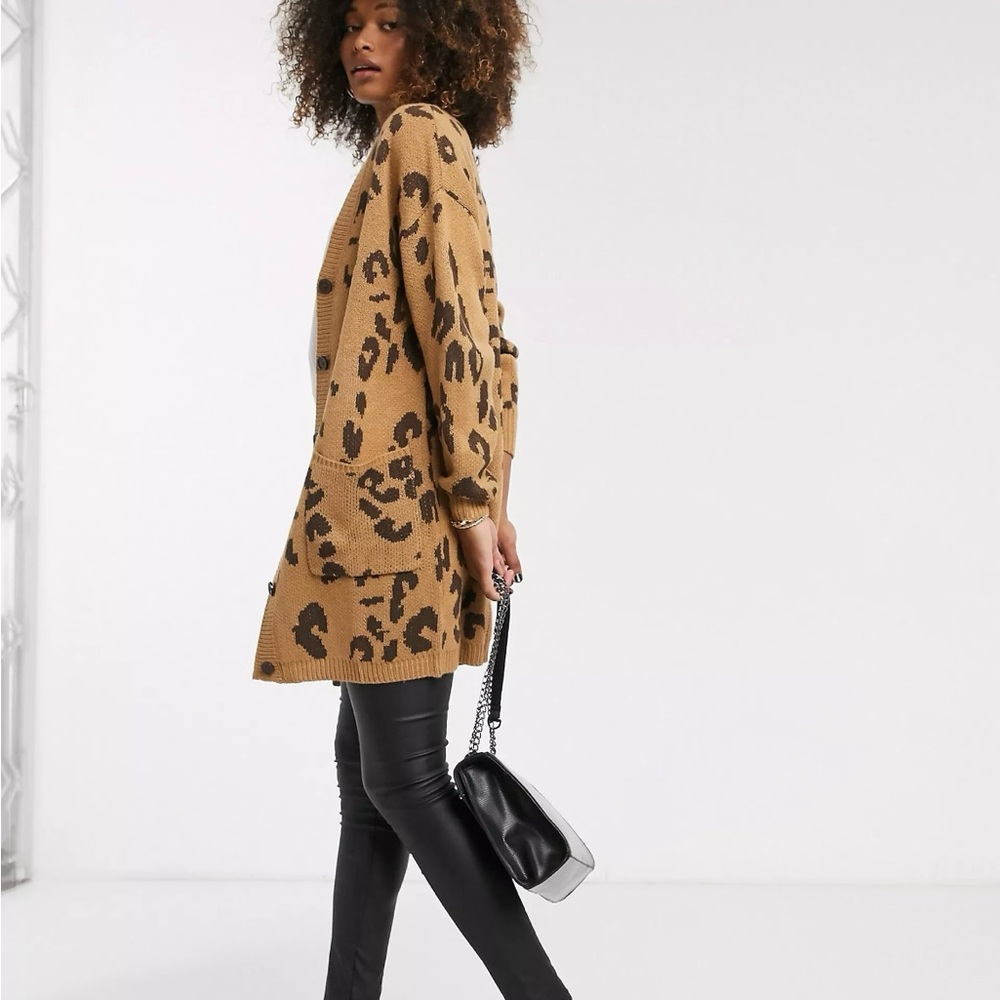 ASOS Tan Leopard Print Cardigan